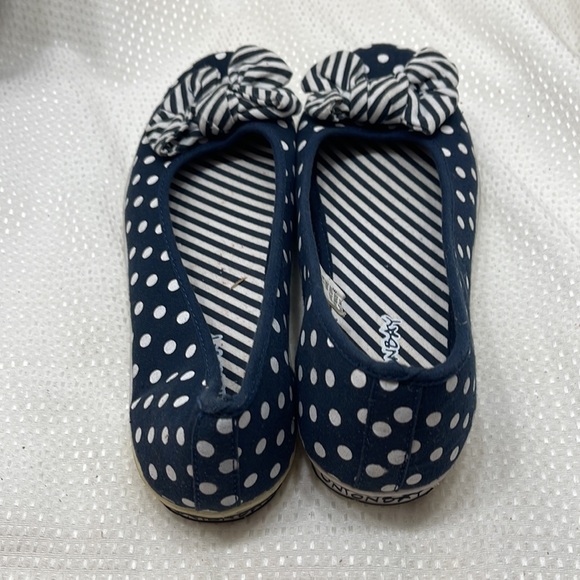 Union Bay Black Polka Dot Shoes Fabric Bow & Shoe Size 8.5 - Picture 5 of 8